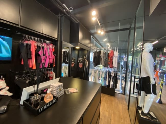 modern small fitness clothing store