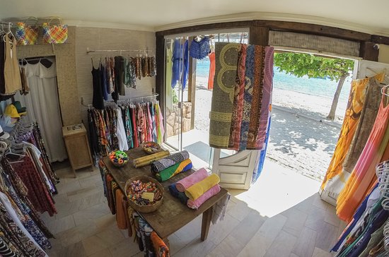 small shop decor with beach clothes