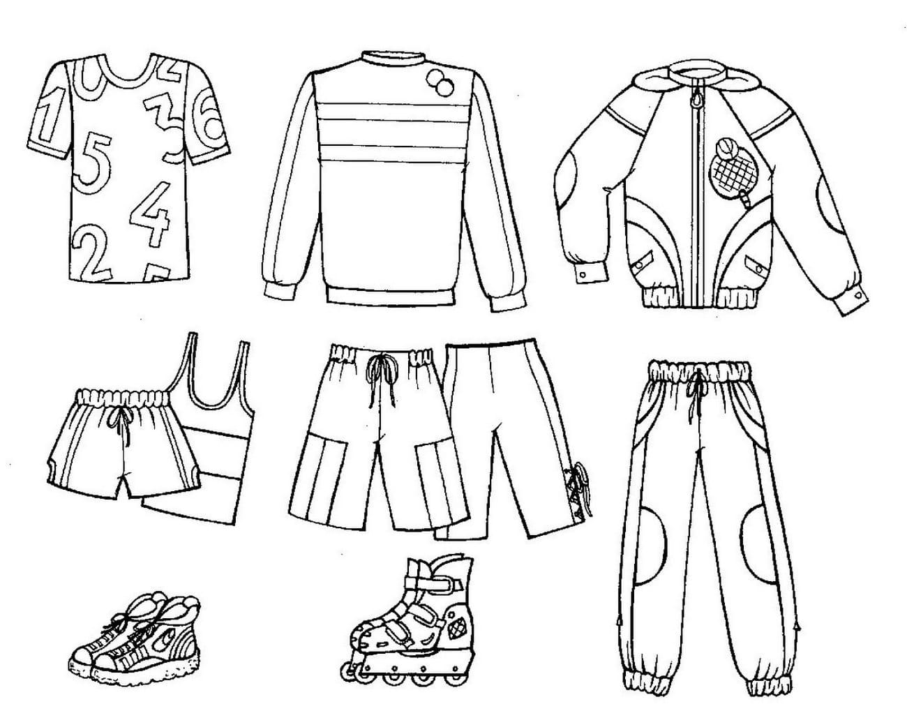 Clothes coloring pages.  Print online 90 Images