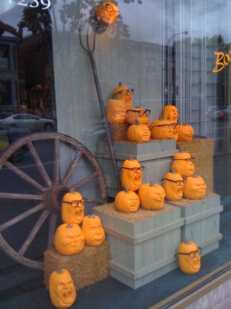 Shop with face pumpkins