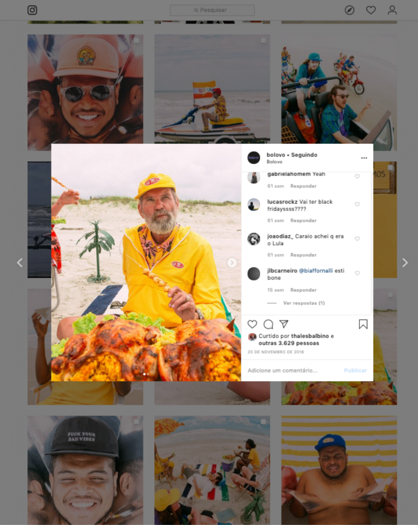 Capture of Bolovo's Instagram post