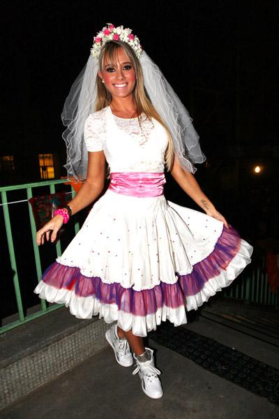 June party dress: pink and white bride