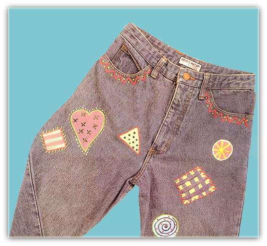 Another option for looks for the June party are pants with patches (Images taken from the Internet)