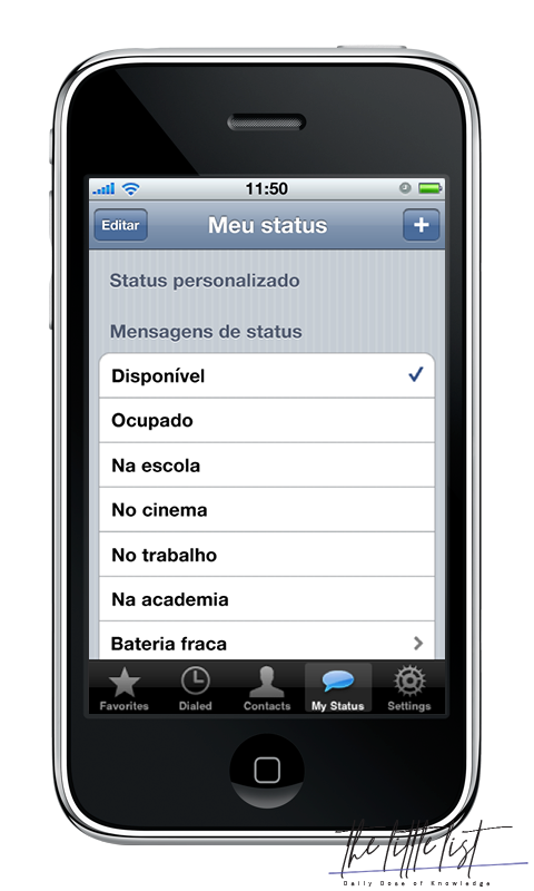 First version of WhatsApp Status (old) in 2009