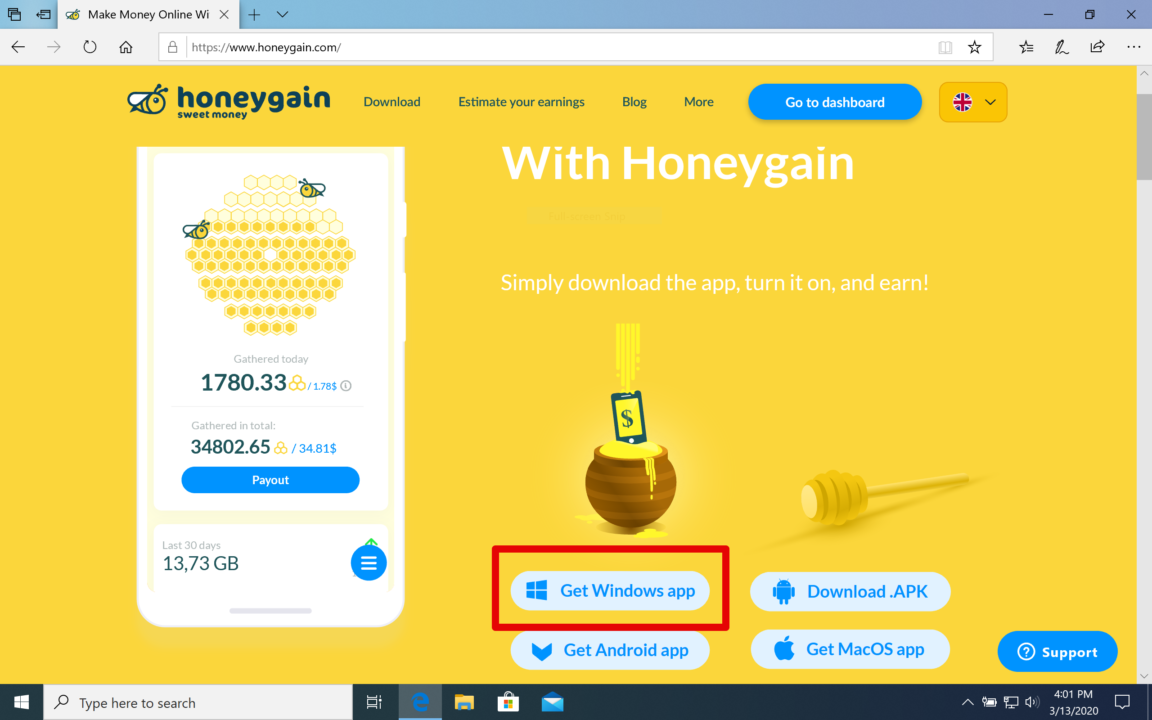 Is Honeygain available on Android?