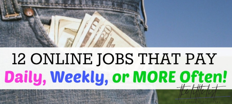 What are jobs that pay daily?