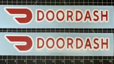 What is the size of the DoorDash stickers?