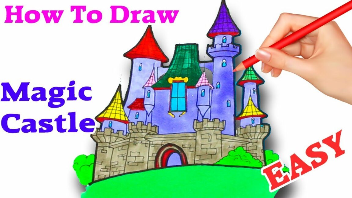 How do you draw a mermaid castle?